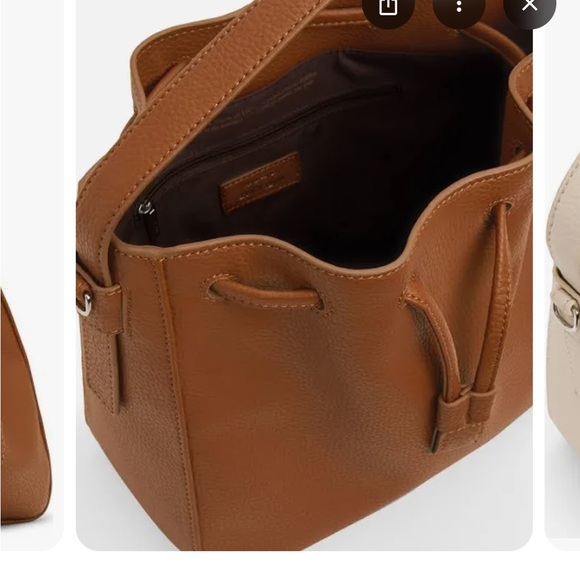 Matt & Nat Brown Bucket Bag- Shoulder Straps for Crossbody or Hand Held Strap - Picture 5 of 11